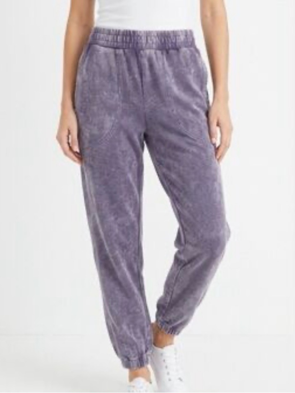 Calvin Klein Purple Overdye Fleece Joggers With Acid Wash Finish